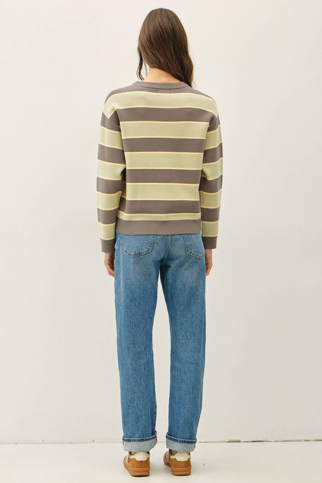 BOXY FIT MULTI STRIPED SWEATER