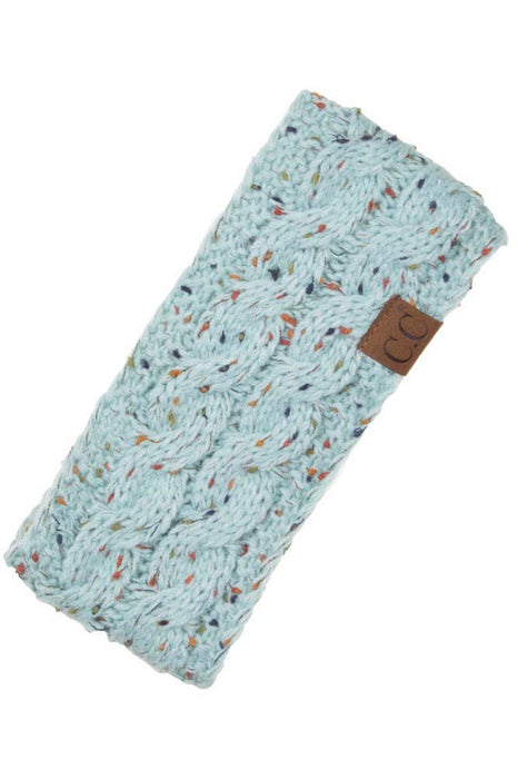 C.C Hatsandscarf Chunky Knit Confetti Sherpa Lined Headband