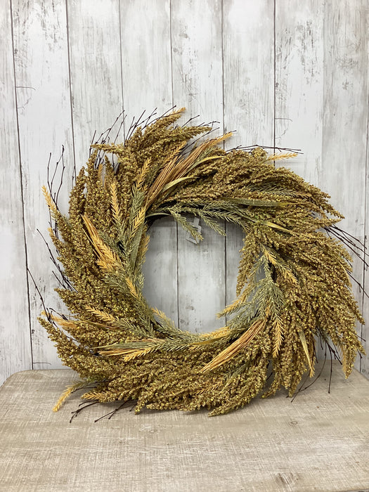 Artificial UV Treated  Heather Harvest Wreath 24"