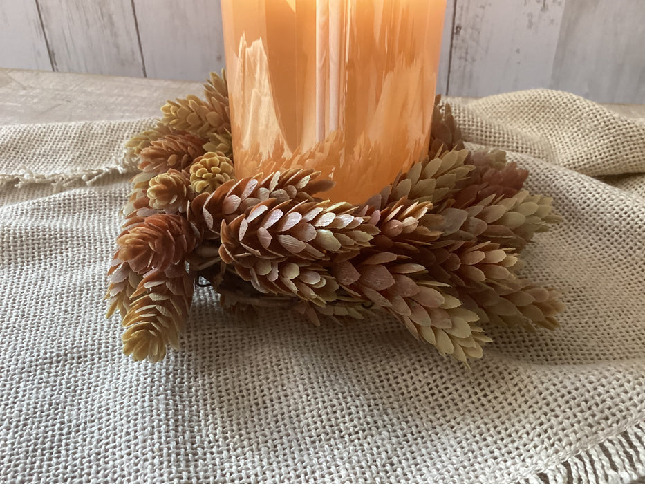 Artificial  3" Fall Hops Candle Ring