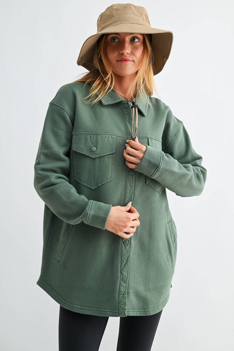Malibu Snap-On Shacket Jacket for Women with Pockets
