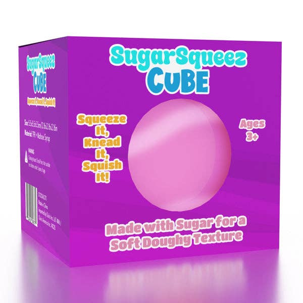 SugarSqueez Cube Squishy Fidget Sugar Stress Ball Assorted Colors