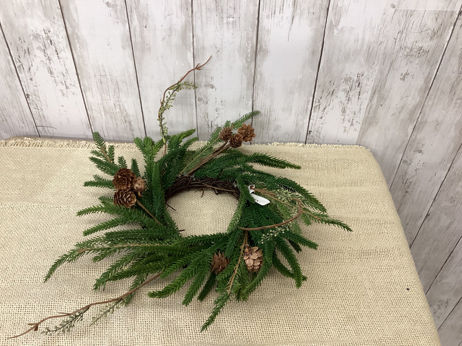 Artificial 3" Austrian Pine Mix Candle Ring