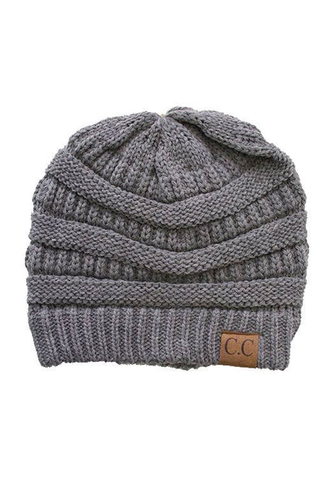 C.C Hatsandscarf Ribbed Solid Color Beanie