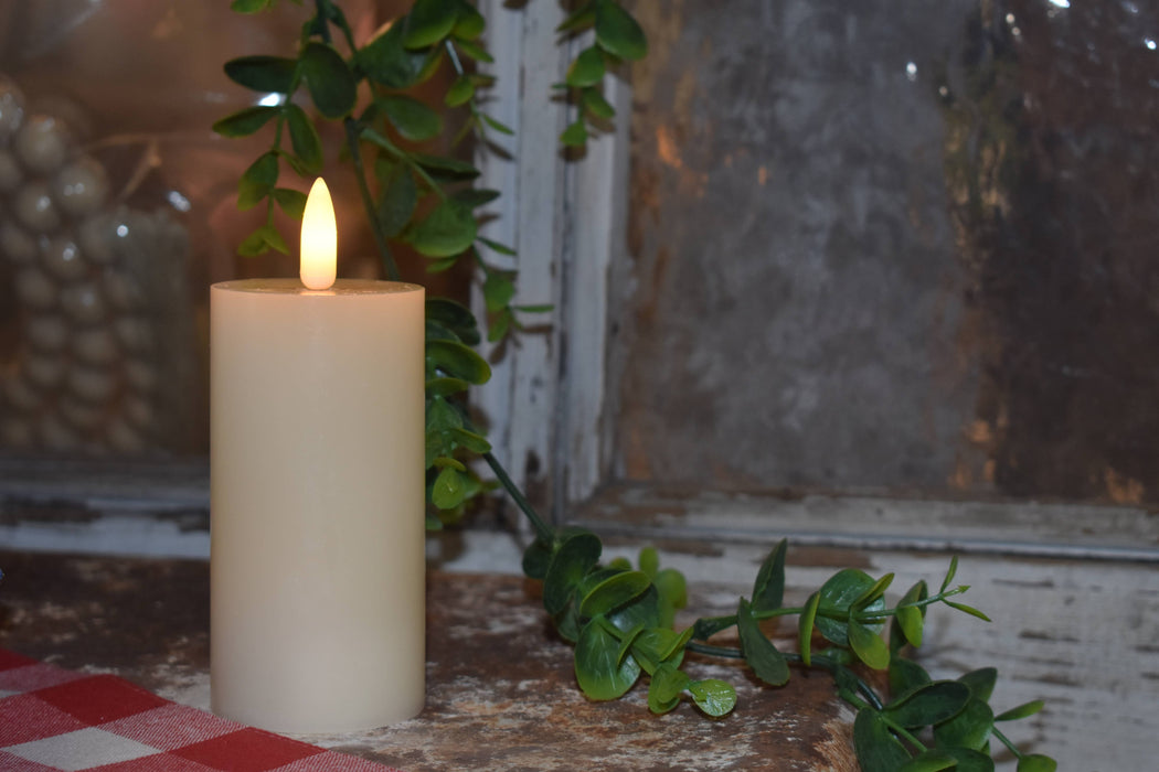 Cream Timered Realistic Flame LED Votive 2x6in