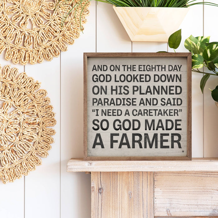 God Made A Farmer Wood Sign