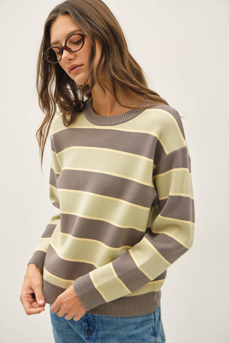 BOXY FIT MULTI STRIPED SWEATER