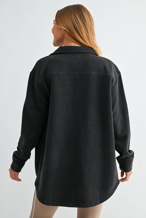 Snap-On Shacket Jacket for Women with Pockets
