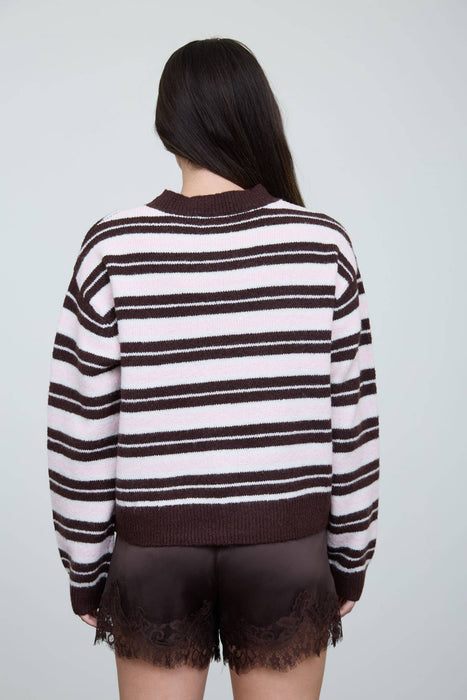 MULTI-COLOR STRIPE CREWNECK KNIT SWEATER
