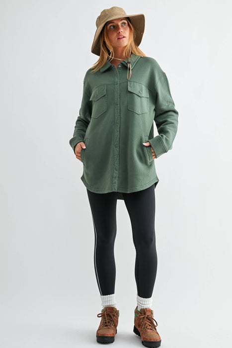 Malibu Snap-On Shacket Jacket for Women with Pockets