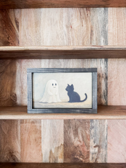 Ghost and Kitten | Halloween Decor