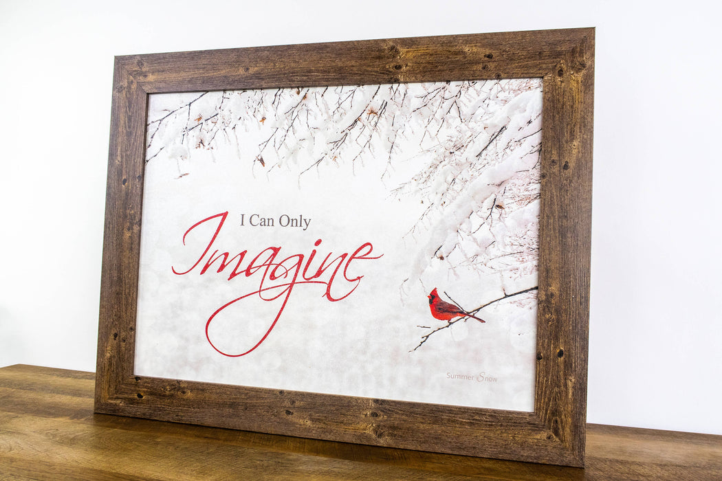 I Can Only Imagine Cardinal Art Decor Winter Glitter Snow