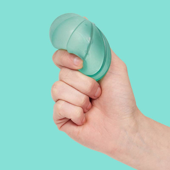 Gooey and super squishy Memory Gel Stress Ball demonstrating bounce-back feature for stress relief