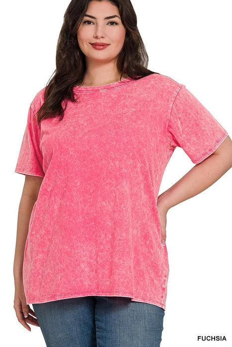 Washed Short Sleeve Top XL-3x