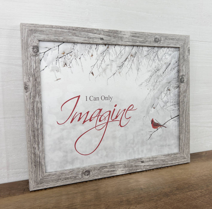 I Can Only Imagine Cardinal Art Decor Winter Glitter Snow