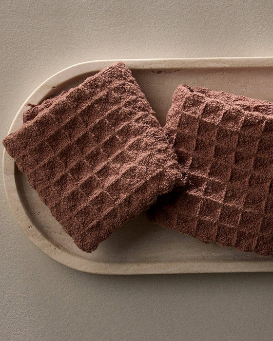 Dusty Rose Waffle Washcloth Set