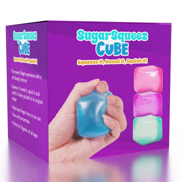 SugarSqueez Cube Squishy Fidget Sugar Stress Ball Assorted Colors