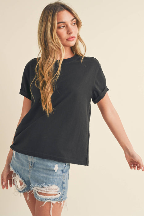 Everyday women’s boutique basic tee with comfortable soft stretch fabric fit