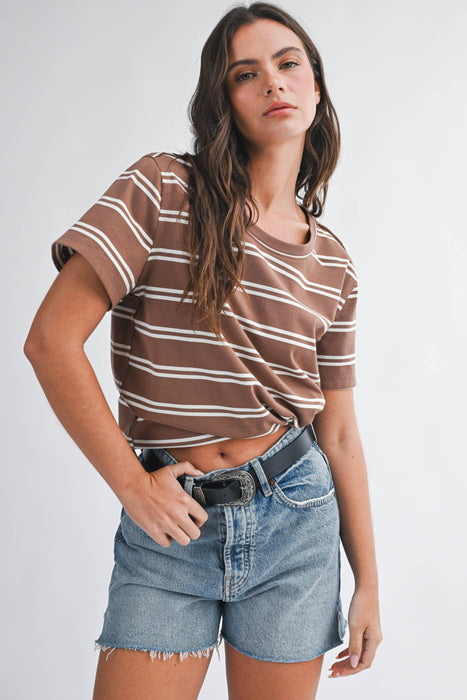 Striped Boxy Short Sleeve Tee