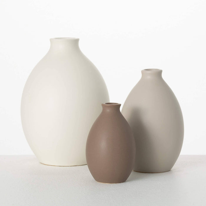 Matte Teardrop Vase Set Of 3