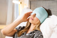 Flexible cold therapy headache cap shown in use – Lemon Lavender wellness product from Heartland Store MN