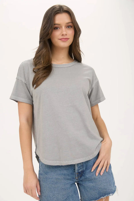 Casual raw edge cotton top boutique clothing display