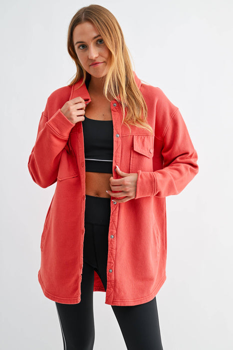Malibu Snap-On Shacket Jacket for Women with Pockets