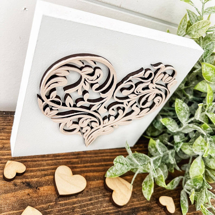 Light Pink Mini Laser Cut Heart Sign