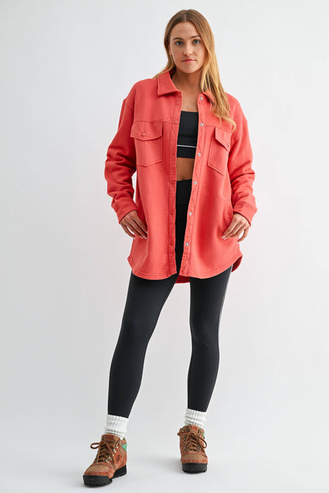 Malibu Snap-On Shacket Jacket for Women with Pockets