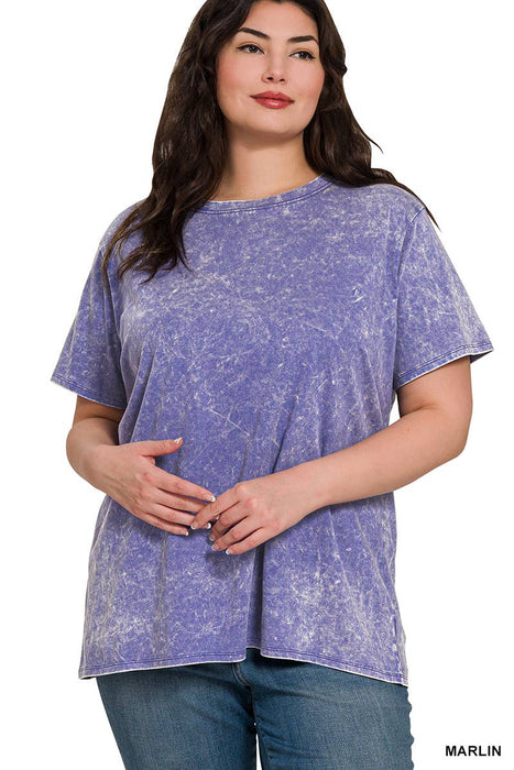 Washed Short Sleeve Top XL-3x