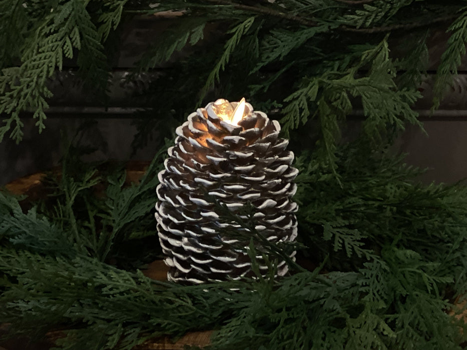 4.25" MOVING FLAME PINECONE CANDLE 6 hour timer