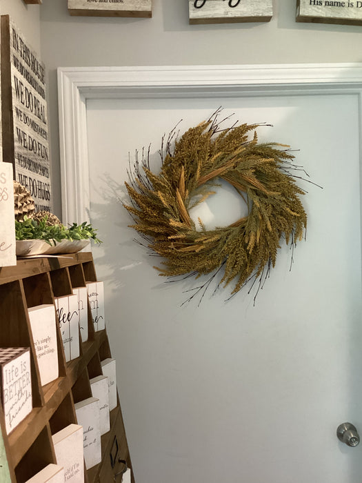 Artificial UV Treated  Heather Harvest Wreath 24"