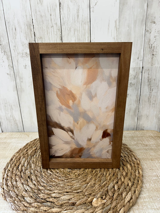 Wall Art Pastel Petals 2 Design With Handmade Wood Frame