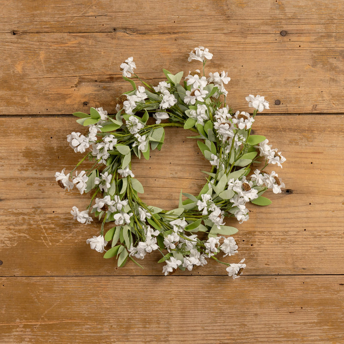 14" CREAM MINI DAISY CANDLE RING