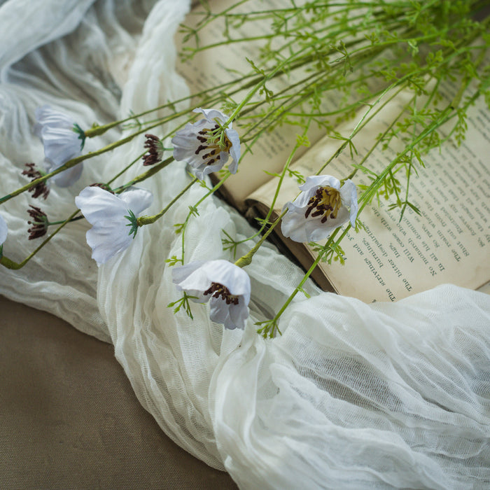 Artificial Wildflower Blossoms, Dusty Blue 22"