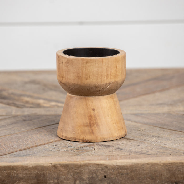 Natural Wooden Pillar Candle Holder