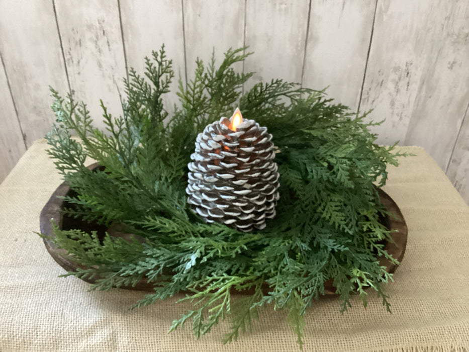 MOVING FLAME PINECONE CANDLE