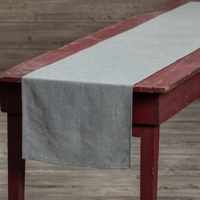 Grey Linen Table Runner 96"