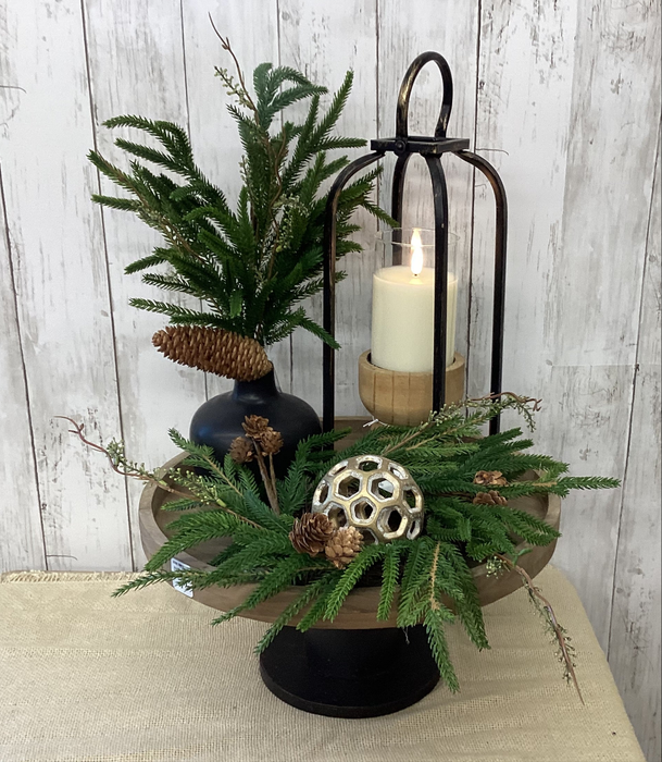 Artificial 3" Austrian Pine Mix Candle Ring