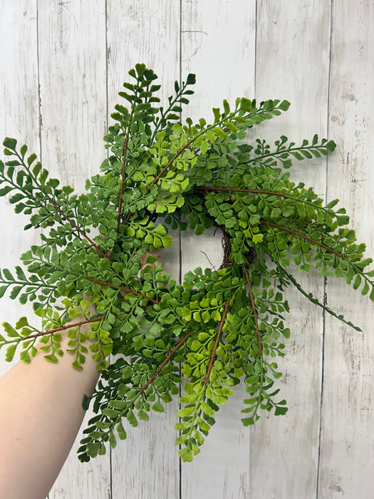 4" Candle Ring Real Touch Maiden Hair Fern