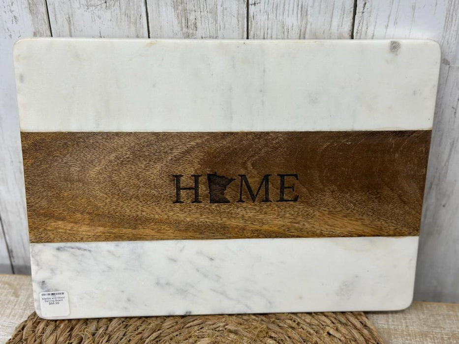 Custom Marble and Wood Serving Board