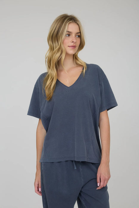 Women’s Raw Edge Knit Top – V Neck Short Sleeve Tee | Heartland Store MN