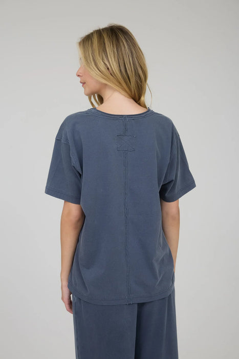 Women’s Raw Edge Knit Top – V Neck Short Sleeve Tee | Heartland Store MN