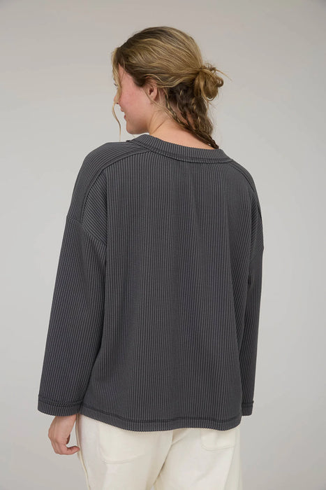 Women’s Ribbed Knit Crew Neck Sweater Top – Stylish Fall Outfit from Heartland Store Minnesota