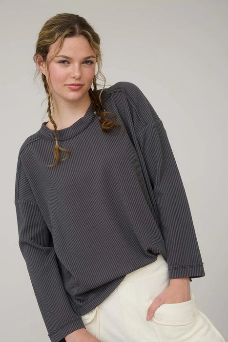 Long Sleeve Ribbed Knit Top by J.O.A. – Cozy Women’s Boutique Clothing MN