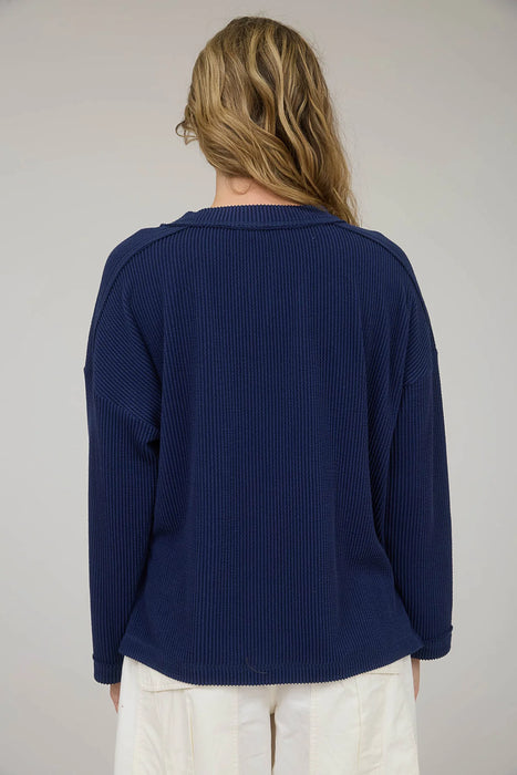 Soft Ribbed Knit Long Sleeve Crew Neck Top – Women’s Boutique Fashion Minnesota