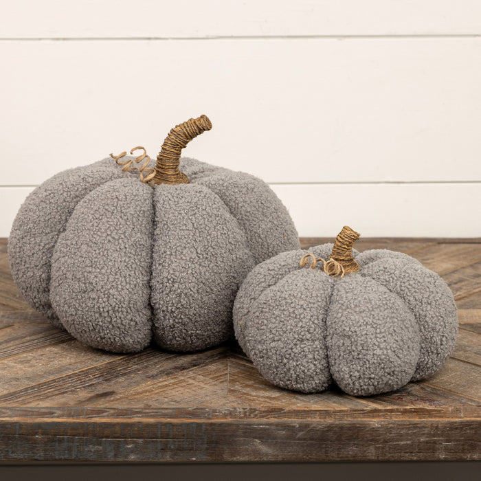 5.5" Grey Boucle Pumpkin