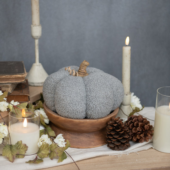 5.5" Grey Boucle Pumpkin