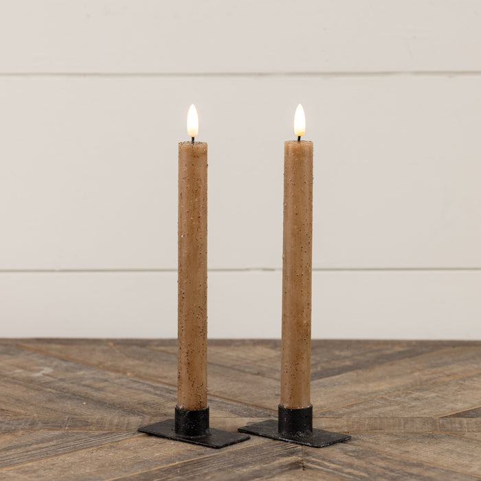 3D FLAME BEIGE TAPER CANDLE