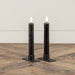 Set of black LED taper candles with 6-hour timer feature for fall home decor